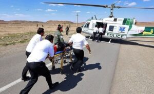انتقال مصدوم سقوط از ارتفاع‌ با هواپیمای اورژانس استان تهران (2)