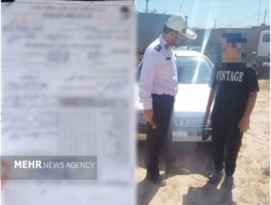 جانشین پلیس‌راه خراسان شمالی پژو ۴۰۵ با راننده ۱۲ ساله توقیف شد